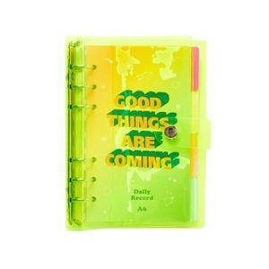 아트박스 네온 옐로 PVC 6공 다이어리커버 (A6)