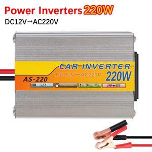 차량용 태양광 인버터, USB 전압 변압기, 220W 전력 휴대용 DC 12V AC 변환, 배터리 클립