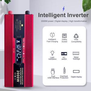 차량용 수정 사인파 전원 인버터, EU 소켓 변환기, 자동차 충전기 어댑터, DC 12V to AC 220V 변압기