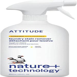 ATTITUDE 세탁 얼룩 제거제  식물 및 미네랄 기반  시트러스 제스트 27.1 fl oz