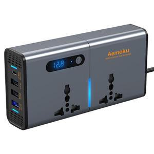 차량용 인버터 전원 어댑터, 고속 충전기, USB C 타입, 다기능 소켓 컨버터, 12V, AC 220V