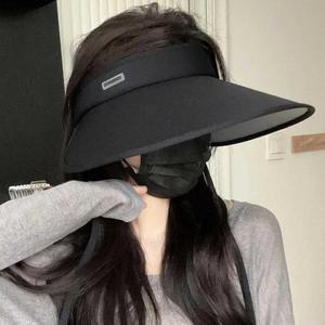 선 여성용 넓은 챙 썬 바이저 모자 조절 가능한 접이식 여행용 UV 보호 빈 탑 캡