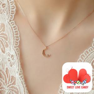 [헤스티아][+SWEET LOVE CANDY 패키지] 달빛마저 널 응원해 14K GOLD DIAMOND 목걸이+핑크선물포장+쇼핑백