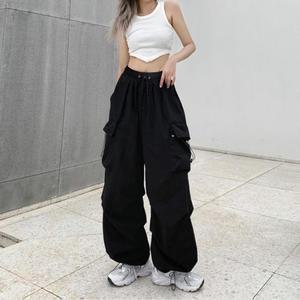 [오노마] ONM 카고바지 나일론 조거팬츠 벌룬핏 여성 와이드 스트링