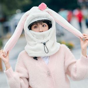 스노우보드헬멧커버 토끼 머플러 귀여운 바라클라바 목도리 후드 일체형 겨울