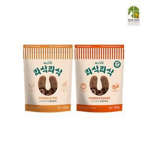 올리브 콰삭콰삭 호박코코넛 120g 12팩 / 저칼로리 강아지간식 / 훈련간식