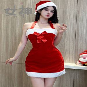 크리스마스 의상 성인 파티 성인코스프레 섹시한 105cm 크리스마스복장 행사용 드레스