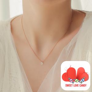 [헤스티아][14K GF달콤달달사탕패키지] 빛나는 너의 날들 14K GOLD FILLED 5mm 큐빅목걸이+핑크선물포장+쇼