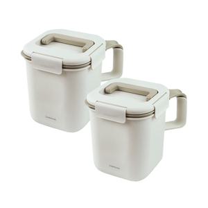 락앤락 투핸들 음식물쓰레기통 3L 베이지 x 2개