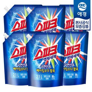 [애경][비밀] 스파크 일반드럼겸용 액체세제 리필 2.1L x6개