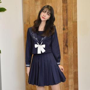 [BZHKL5L5_51]교복몰 리프 네이비 일본여고생 세라복 긴팔