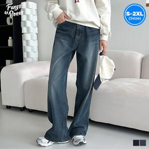 [이삐다]팡스앤본즈 여성 트랜디한멋진 데미지워싱 와이드데님팬츠 청바지 2컬러 S-XL PBS255519P