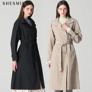 [쉬즈미스(SHESMISS)] 미니멀 히든버튼 벨티드 트렌치코트 (택가격: 428000원)