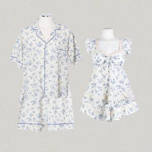 [바풀] LL35421 039 커플잠옷 면레이온 민소매 여름 캡내장 파자마 잠옷 세트_P343571983