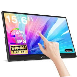케노와 터치스크린 휴대용 모니터 15.6인치, HDR 1080P IPS 노트북 USB C HDMI 포트, 내장 스피커 및 노트북용 스탠드 /PC /MAC /XBOXPS4 /5 /스위치 /폰