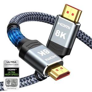 하이윙스 8K 10K 4K HDMI 케이블 48Gbps 6.6FT /2M, 인증된 초고속 HDMI 케이블 땋은 코드-4K@120Hz 8K@60Hz, DTS:X, HDCP 2.2 및 2.3, HDR 10, Roku TV와 호환됨 /PS5 /HDTV /Blu-ray