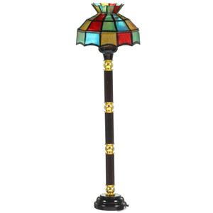 인형의 집 1 12 미니 LED 스탠드 램프 플라스틱 바닥 액세서리