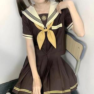 [BZI2LJ9L_51IB]브라운 복고 유니폼 세라복 학생