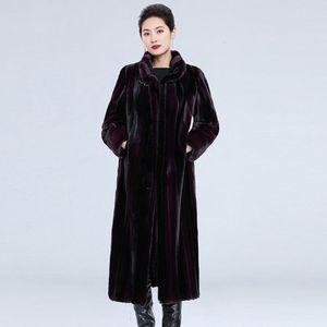 여성 추천각 모피 코트 중장년 밍크 겨울 털 풀 두껍게 엄마룩 OOTD4
