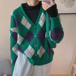 니트 아가일 데일리룩 겨울용 봄점퍼 가디건 (3ezTo)