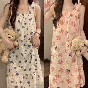 면잠옷 원피스 데일리 샤워가운 가슴패드내장형 클래 (WFGUW82)
