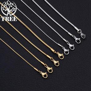 925 스털링 실버 18K 골드 스네이크 체인 목걸이, 남성용 쥬얼리, 40-75cm 롱 액세서리, 1mm, 3mm