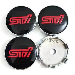 휠캡 스바루 허브 커버 STI 레드 타이어 센터 로고 장식 스티커 스타일링 액세서리 60mm 캡