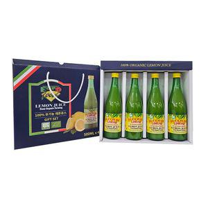 유로푸드 유기농 1일1레몬 천연 레몬즙 500ml x 4병 선물세트