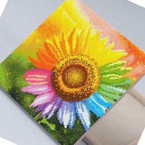 [기타]따라라 보석십자수 무지개 해바라기 30x30 유화 알파웨이 참조 새임
