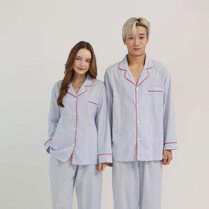 [다잇템]여자 잠옷바지 배색라인 줄지 실내복 남자 세트