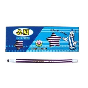 슈퍼 (보라 색연필 12자루) 낱색 지구 채점펜