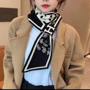 H 도트 데일리 롱 고리 클래식 니트 쁘띠 목도리 머플 (WFH48UB)