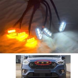 자동차 그릴망 튜닝 RAPTOR LED 조명 흰색 호박색 그릴 범퍼 마스크 커버 F150 F250 KUGA VIGO EDGE EXPLOR