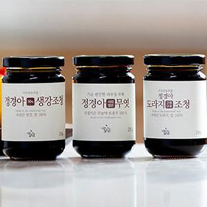 조청 3종 선물세트 조청5호(홍도라지조청+무엿+생강조청) 환절기 명절선물 지리산농부들