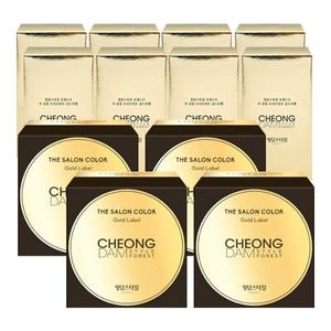 청담스타일 포레스트 더 살롱 컬러 골드라벨 염색약 초코브라운X4개+트리트먼트80매