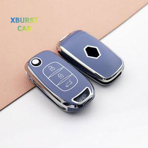 차키케이스 Renault Kadjar Captur Megane Sandero Stepway Logan Clio 5 Arkana Kwid TPU 자동차 플립 키 케이스 커버