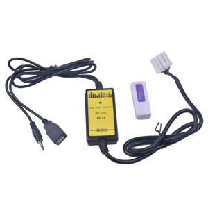 차량용 USB 어댑터 MP3 오디오 인터페이스 SD AUX USB 데이터 케이블 연결 가상 CD 체인저 마즈다 3 6 Miat