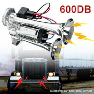 12V 600DB 슈퍼 더블 자동차 트럼펫 에어 호른 압축기 경적 크락션 클락션 스피커 키트 트럭 화물차 보트 오토바이 바이크