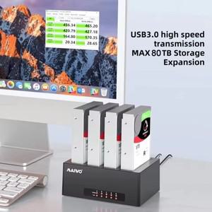 2.5인치 및 하드 드라이브용 USB HDD SSD 도킹 스테이션 인클로저 케이스 외부 스토리지 박스 다중 디스크