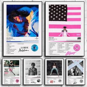 팝힙합 래퍼 Lil Uzi Vert TJay 포스터, 미적 음악 앨범 커버 그림, 방 캔버스 페인팅 아트 홈 벽 장식