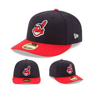 [관부가세포함] New Era 클리블랜드 인디언스 피티드 햇 MLB 정품 홈 2톤 로우 프로파일 캡