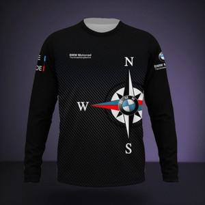 오토바이바지 BMW Ultimate Racing 오토바이 자동차 운전 셔츠 스포츠 크루 넥 긴 소매 통기성 빠른 건조