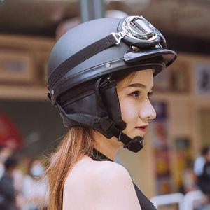 독일 군인 독일군 헬멧 오토바이 반모 고글 세트 바이크