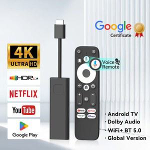 크롬캐스트 Dcolor GD1 스마트 Google TV 스틱 Android 시스템 Assistant 원격 스트리밍 미디어 플레이어 4K 포함