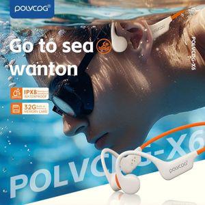 공기전도이어폰 POLVCDG 골전도 이어폰 블루투스 53 무선 헤드셋 32GB 메모리 MP3 IPX8 방수 수영 야외 스