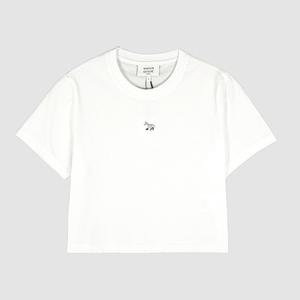 메종키츠네 25SS 베이비폭스 여성 크롭 반팔티셔츠 화이트 OW00104KJ0008 P100