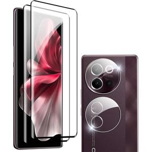 VIVO V40 라이트용 풀 커버 투명 보호 필름 3D 곡선 9H 강화 유리 스크린 보호대 6.78 인치 없음