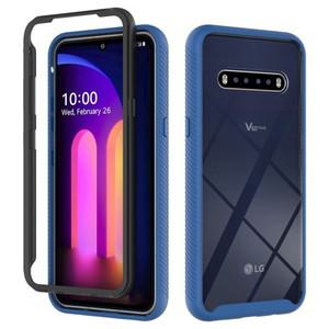 LG V60 ThinQ용 투인원 하이브리드 러기드 아머 충격 방지 휴대폰 케이스 소프트 TPU 프레임 하드 플라스틱