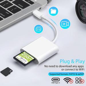 cf카드 메모리카드 Lightning typeC-SD TF 카드 리더 어댑터 2 in 1 마이크로 SD 메모리 iPhone 플매트 카