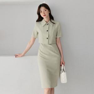 [시크라인] (~XXL까지) 비오네 레이어드 자켓 트위드 H 원피스 여름 하객룩 오피스룩 데이트 모임 미시 빅사이즈